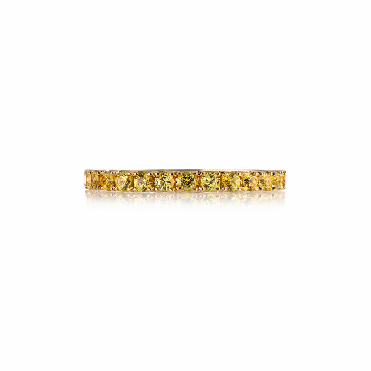 Top view of the yellow sapphires in the Yellow Sapphire Fishtail Ring.