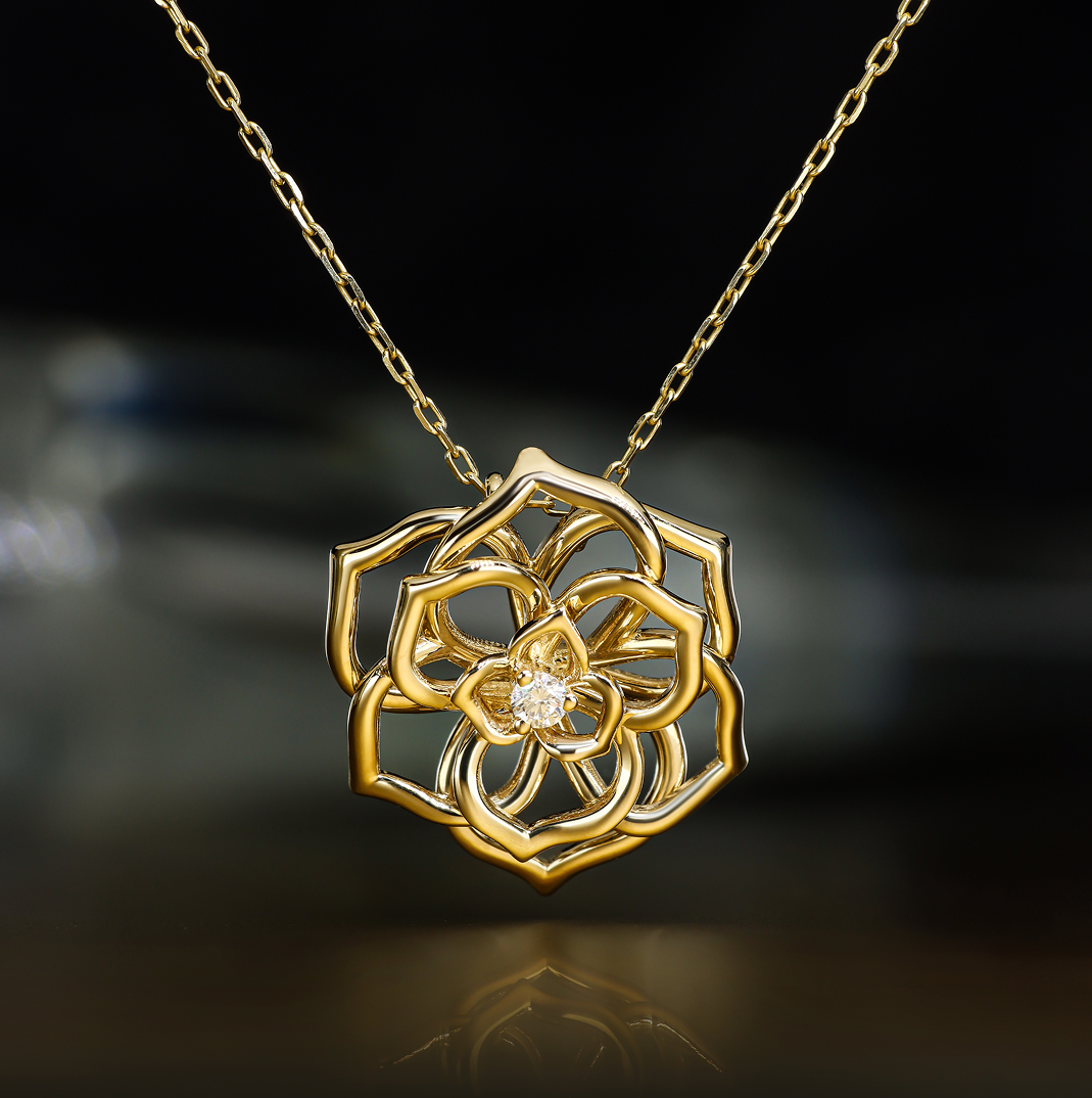 CAMELLIA DIAMOND PENDANT