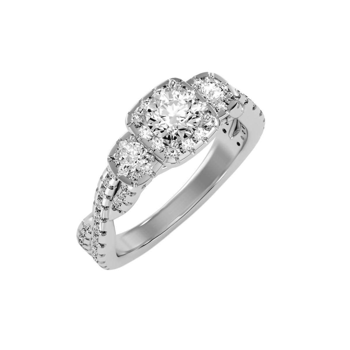 "Crowned Elegance" Engagement Ring