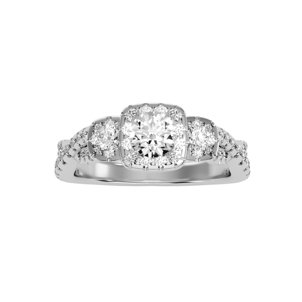 "Crowned Elegance" Engagement Ring